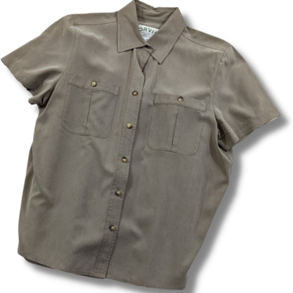 DISCOUNTED PRICE! WOMEN'S ORVIS WORK SHIRT 100% SILK (MEDIUM) - Picture 2 of 5